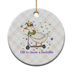 Mardi Gras Silly Goose Ceramic Ornament Off To Cause A Kerfuffle TS14 1pc Christmas Plaid Print Your Wear