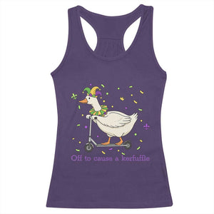 Mardi Gras Silly Goose Racerback Tank Top Off To Cause A Kerfuffle TS14 Purple Print Your Wear