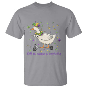 Mardi Gras Silly Goose T Shirt Off To Cause A Kerfuffle TS14 Sport Gray Print Your Wear