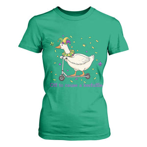 Mardi Gras Silly Goose T Shirt For Women Off To Cause A Kerfuffle TS14 Irish Green Print Your Wear