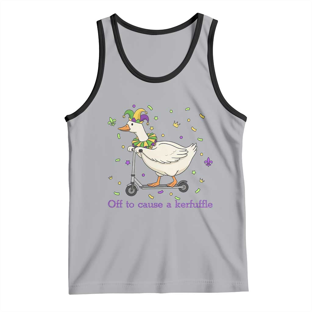 Mardi Gras Silly Goose Tank Top Off To Cause A Kerfuffle TS14 Athletic Heather Black Print Your Wear