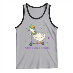Mardi Gras Silly Goose Tank Top Off To Cause A Kerfuffle TS14 Athletic Heather Black Print Your Wear
