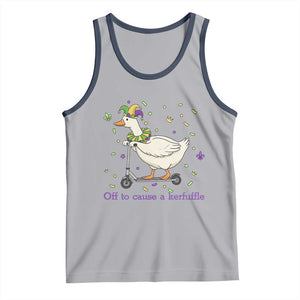 Mardi Gras Silly Goose Tank Top Off To Cause A Kerfuffle TS14 Athletic Heather Navy Print Your Wear