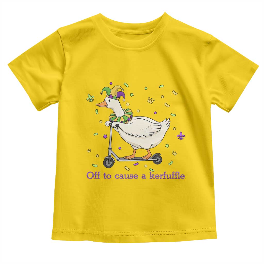 Mardi Gras Silly Goose Toddler T Shirt Off To Cause A Kerfuffle TS14 Daisy Print Your Wear