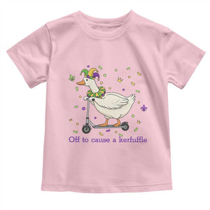 Mardi Gras Silly Goose Toddler T Shirt Off To Cause A Kerfuffle TS14 Light Pink Print Your Wear