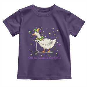 Mardi Gras Silly Goose Toddler T Shirt Off To Cause A Kerfuffle TS14 Purple Print Your Wear