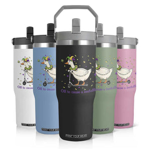 Mardi Gras Silly Goose Flip Straw Tumbler Off To Cause A Kerfuffle TS14 Print Your Wear