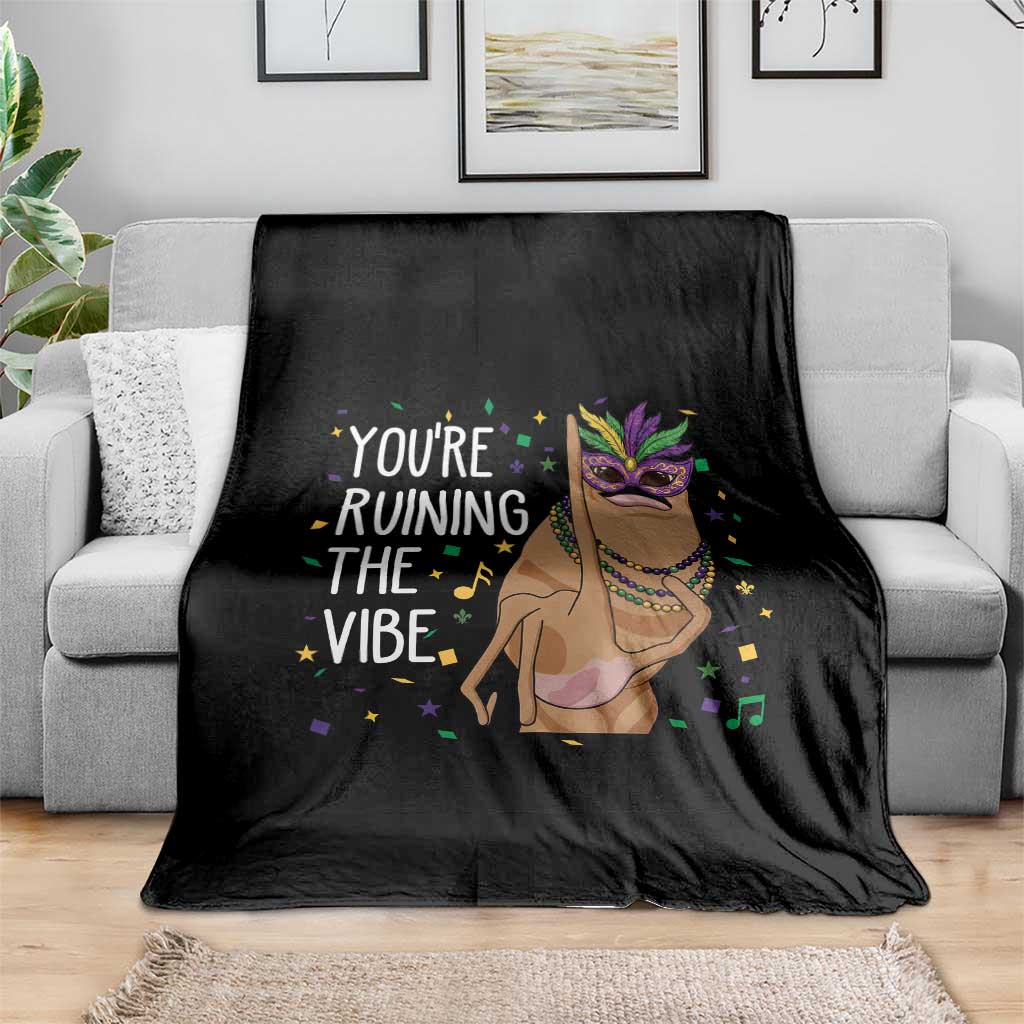 Funny Mardi Gras Throw Blanket Marcus The Worm Carnival Trendy Meme TS14 Print Your Wear