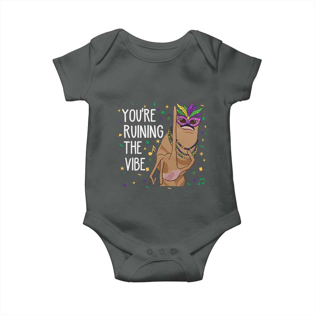 Funny Mardi Gras Baby Onesie Marcus The Worm Carnival Trendy Meme TS14 Dark Heather Print Your Wear