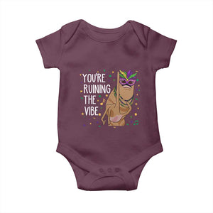 Funny Mardi Gras Baby Onesie Marcus The Worm Carnival Trendy Meme TS14 Maroon Print Your Wear
