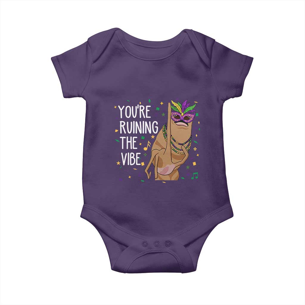 Funny Mardi Gras Baby Onesie Marcus The Worm Carnival Trendy Meme TS14 Purple Print Your Wear