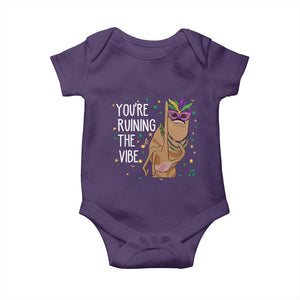 Funny Mardi Gras Baby Onesie Marcus The Worm Carnival Trendy Meme TS14 Purple Print Your Wear