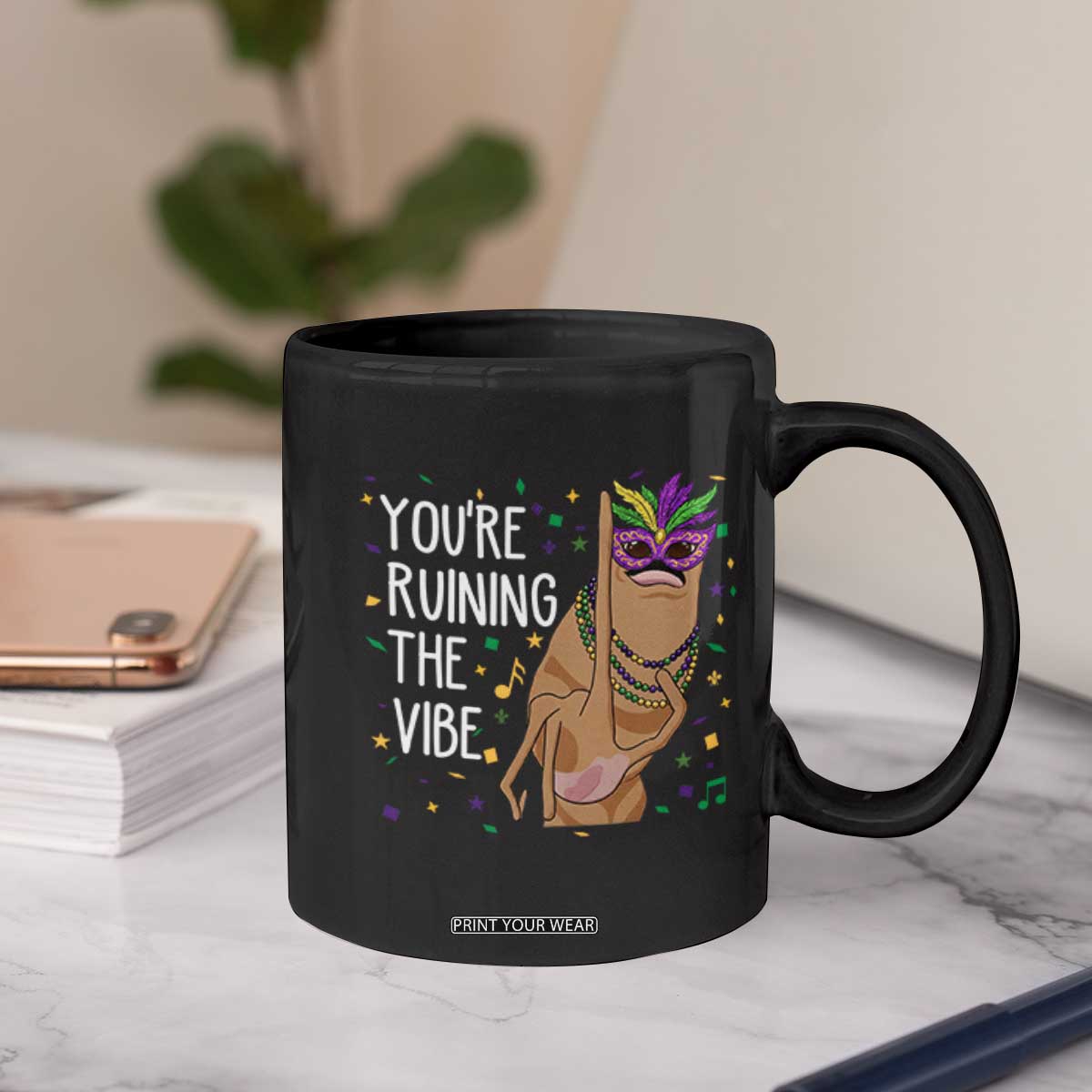 Funny Mardi Gras Coffee Mug Marcus The Worm Carnival Trendy Meme TS14 Print Your Wear