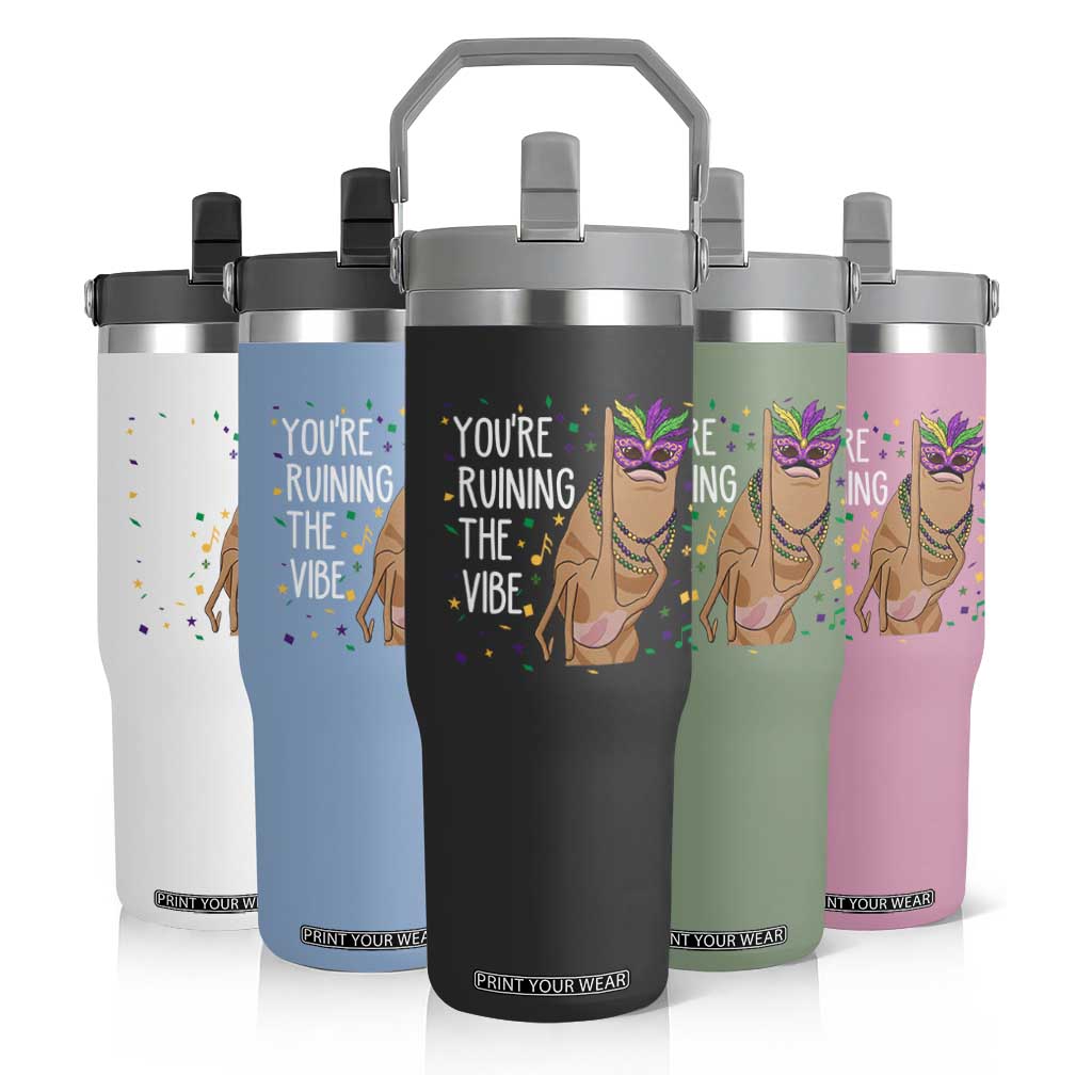 Funny Mardi Gras Flip Straw Tumbler Marcus The Worm Carnival Trendy Meme TS14 Print Your Wear