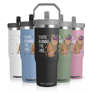 Funny Mardi Gras Flip Straw Tumbler Marcus The Worm Carnival Trendy Meme TS14 Print Your Wear