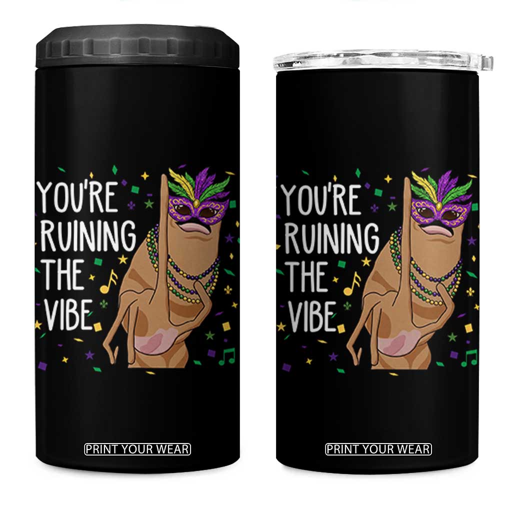 Funny Mardi Gras 4 in 1 Can Cooler Tumbler Marcus The Worm Carnival Trendy Meme TS14 One Size: 16 oz Black Print Your Wear