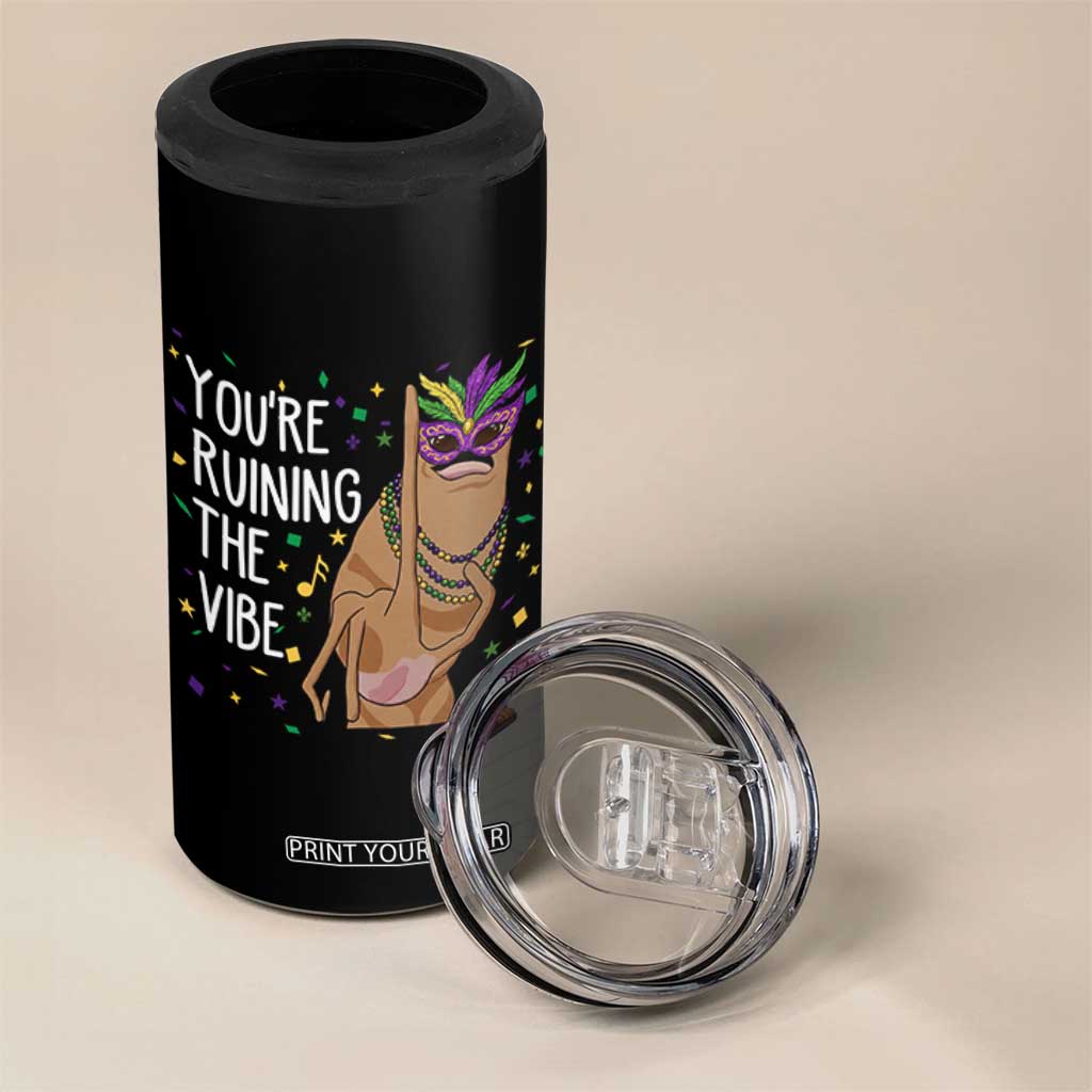 Funny Mardi Gras 4 in 1 Can Cooler Tumbler Marcus The Worm Carnival Trendy Meme TS14 Print Your Wear