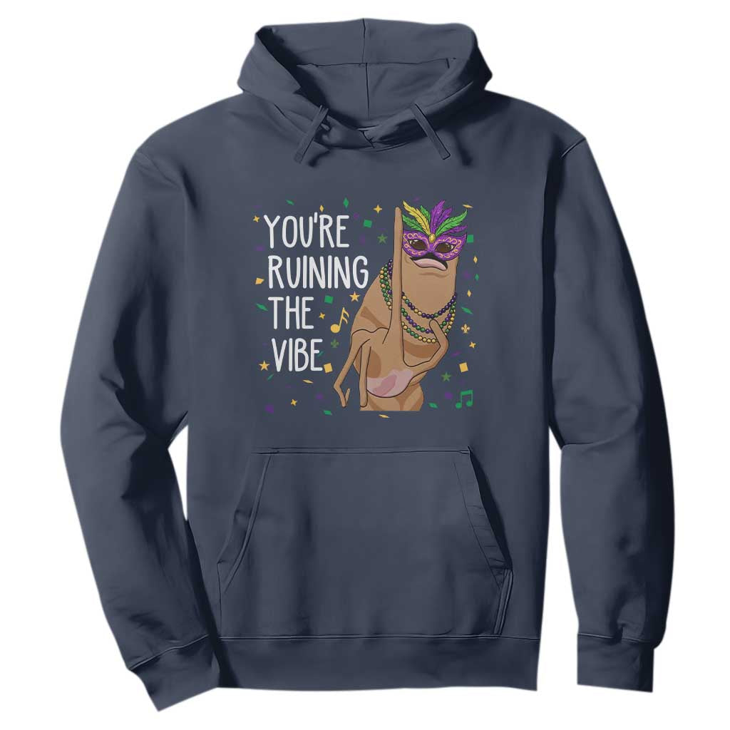 Funny Mardi Gras Hoodie Marcus The Worm Carnival Trendy Meme TS14 Navy Print Your Wear
