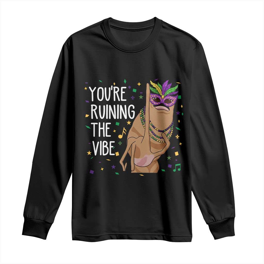Funny Mardi Gras Long Sleeve Shirt Marcus The Worm Carnival Trendy Meme TS14 Black Print Your Wear