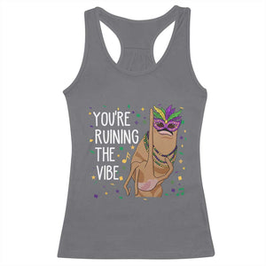 Funny Mardi Gras Racerback Tank Top Marcus The Worm Carnival Trendy Meme TS14 Charcoal Print Your Wear