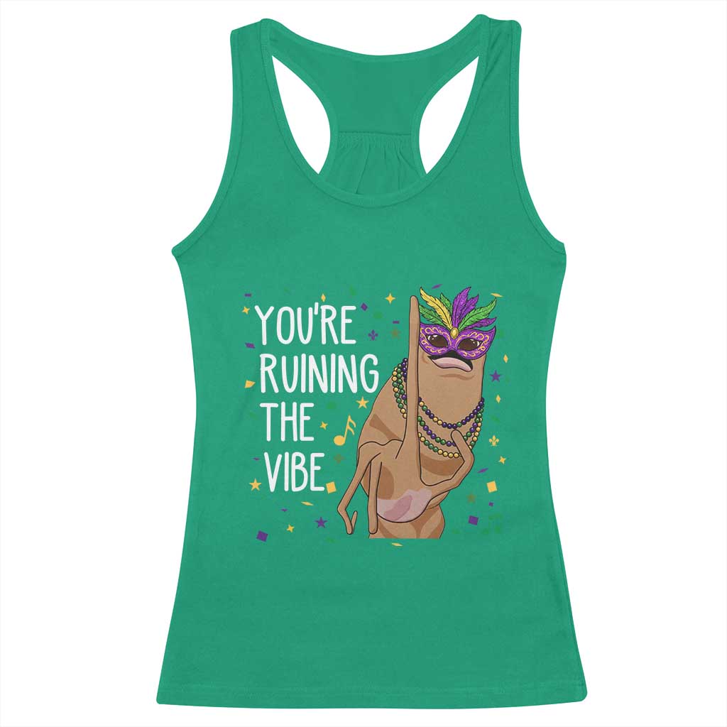 Funny Mardi Gras Racerback Tank Top Marcus The Worm Carnival Trendy Meme TS14 Irish Green Print Your Wear