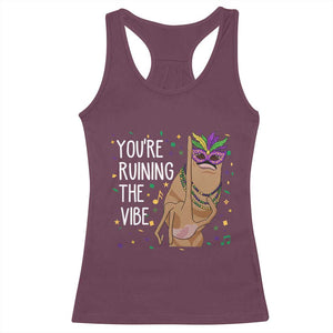 Funny Mardi Gras Racerback Tank Top Marcus The Worm Carnival Trendy Meme TS14 Maroon Print Your Wear