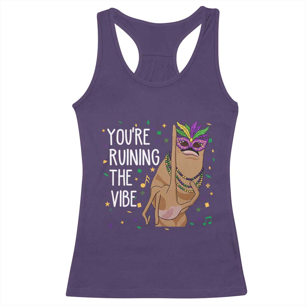 Funny Mardi Gras Racerback Tank Top Marcus The Worm Carnival Trendy Meme TS14 Purple Print Your Wear