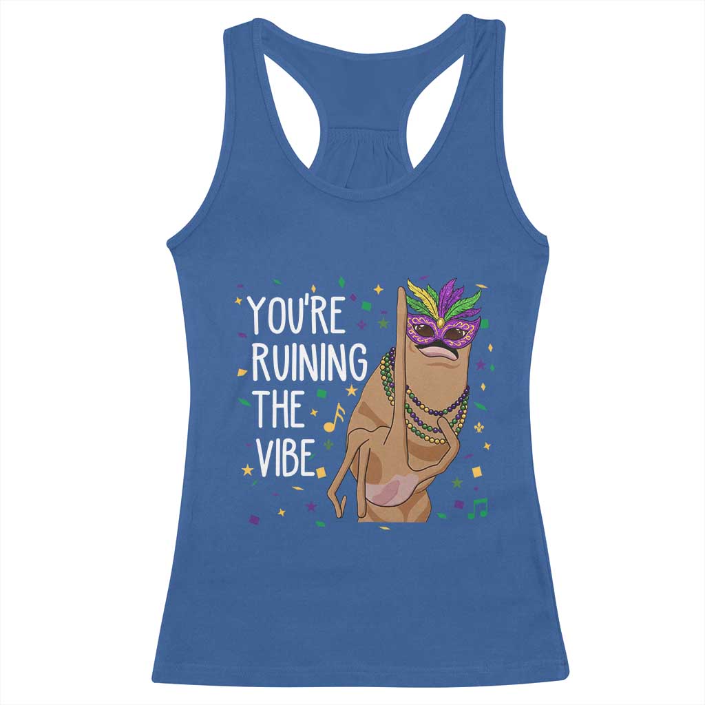 Funny Mardi Gras Racerback Tank Top Marcus The Worm Carnival Trendy Meme TS14 Royal Blue Print Your Wear