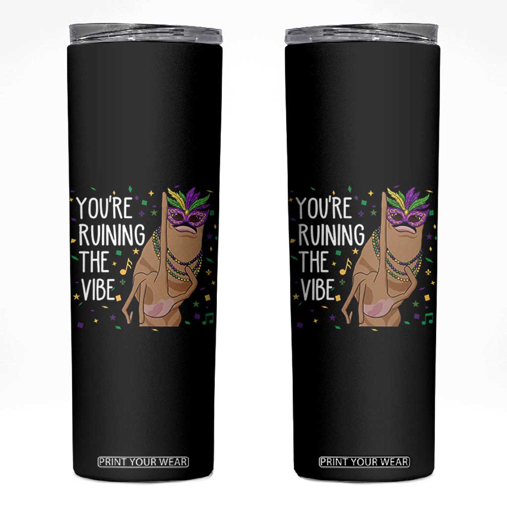 Funny Mardi Gras Skinny Tumbler Marcus The Worm Carnival Trendy Meme TS14 Black Print Your Wear