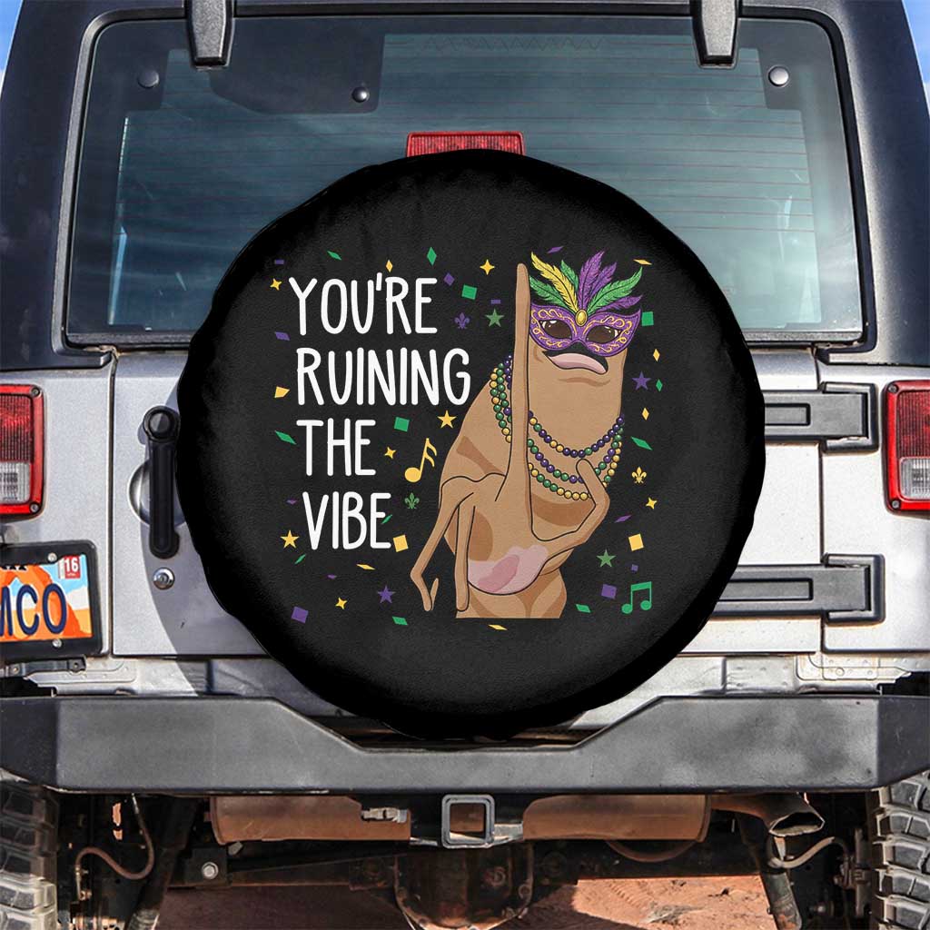 Funny Mardi Gras Spare Tire Cover Marcus The Worm Carnival Trendy Meme TS14 No hole Black Print Your Wear