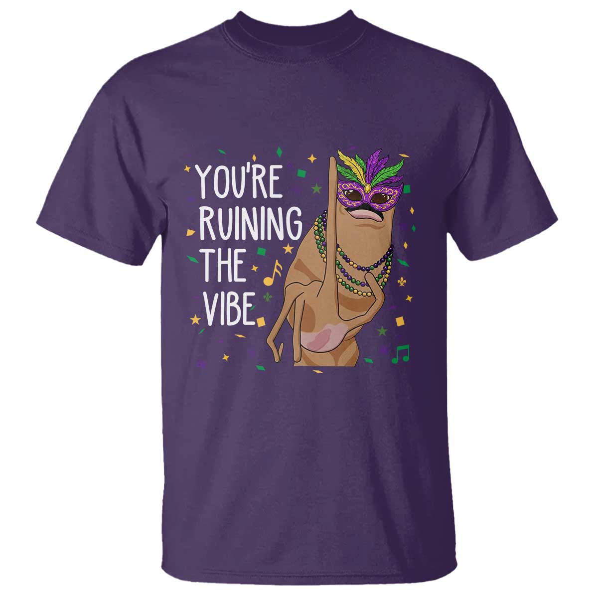 Funny Mardi Gras T Shirt Marcus The Worm Carnival Trendy Meme TS14 Purple Print Your Wear