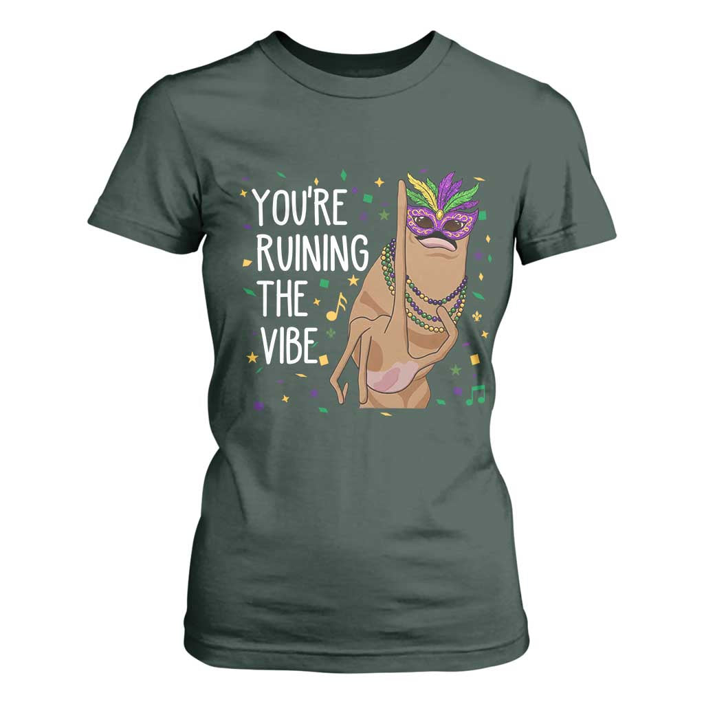 Funny Mardi Gras T Shirt For Women Marcus The Worm Carnival Trendy Meme TS14 Dark Forest Green Print Your Wear