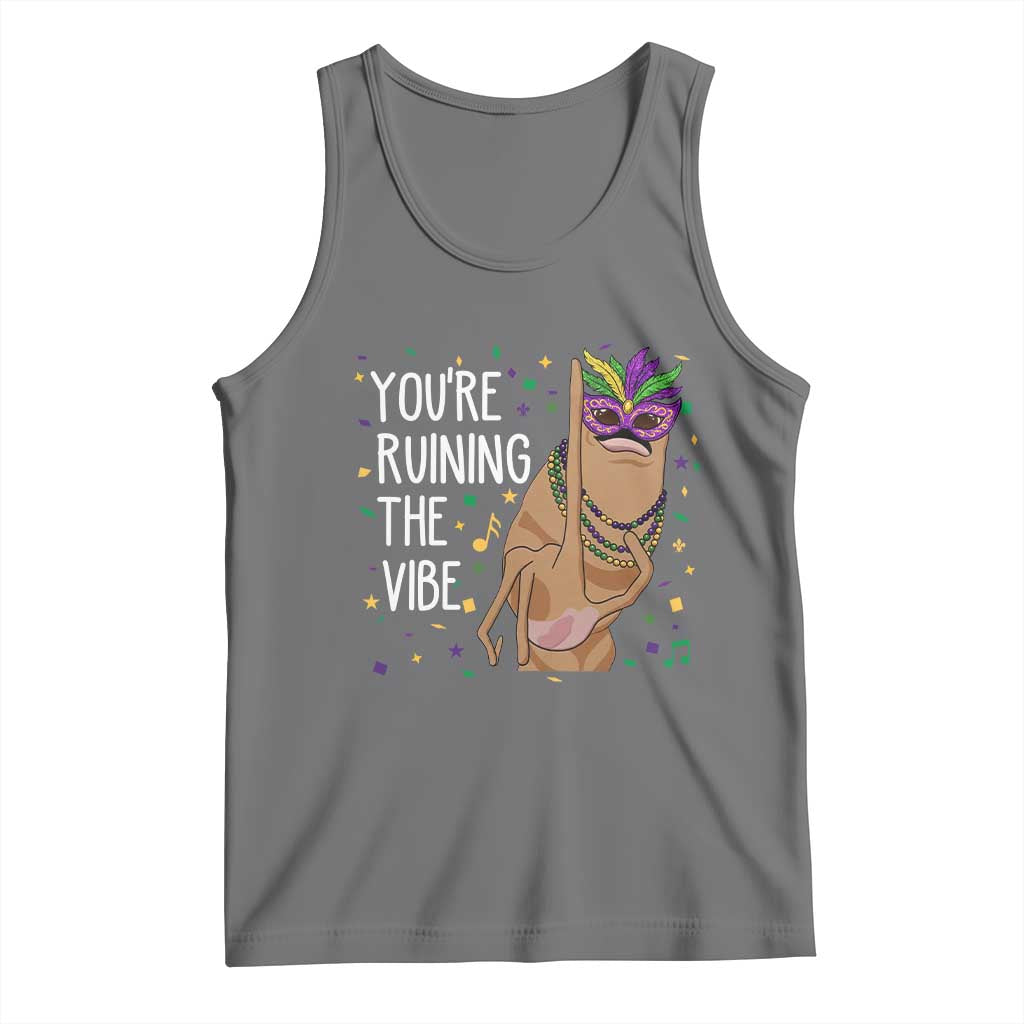 Funny Mardi Gras Tank Top Marcus The Worm Carnival Trendy Meme TS14 Black Heather Print Your Wear