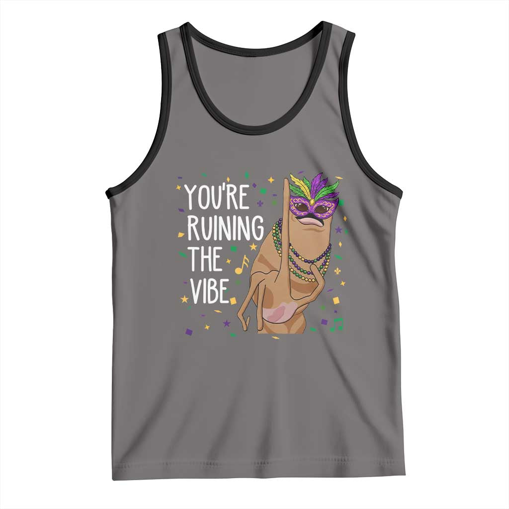 Funny Mardi Gras Tank Top Marcus The Worm Carnival Trendy Meme TS14 Deep Heather Black Print Your Wear
