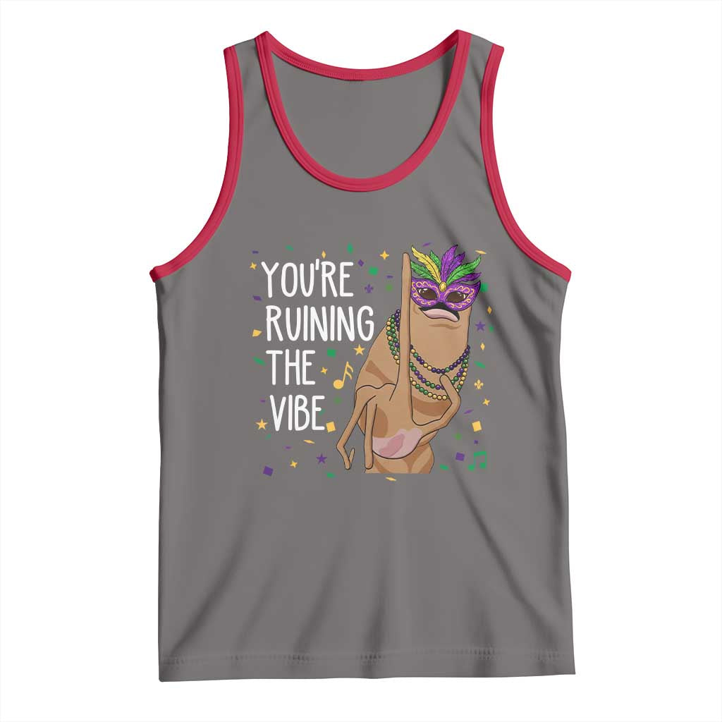 Funny Mardi Gras Tank Top Marcus The Worm Carnival Trendy Meme TS14 Deep Heather Red Print Your Wear