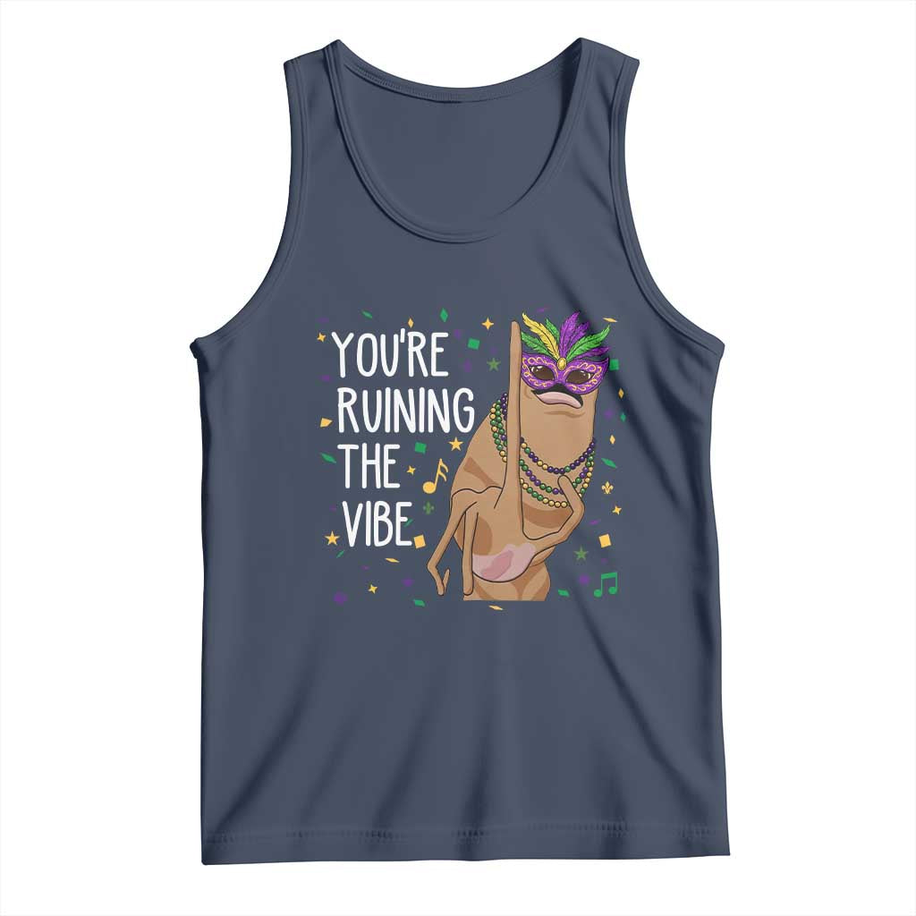 Funny Mardi Gras Tank Top Marcus The Worm Carnival Trendy Meme TS14 Navy Print Your Wear