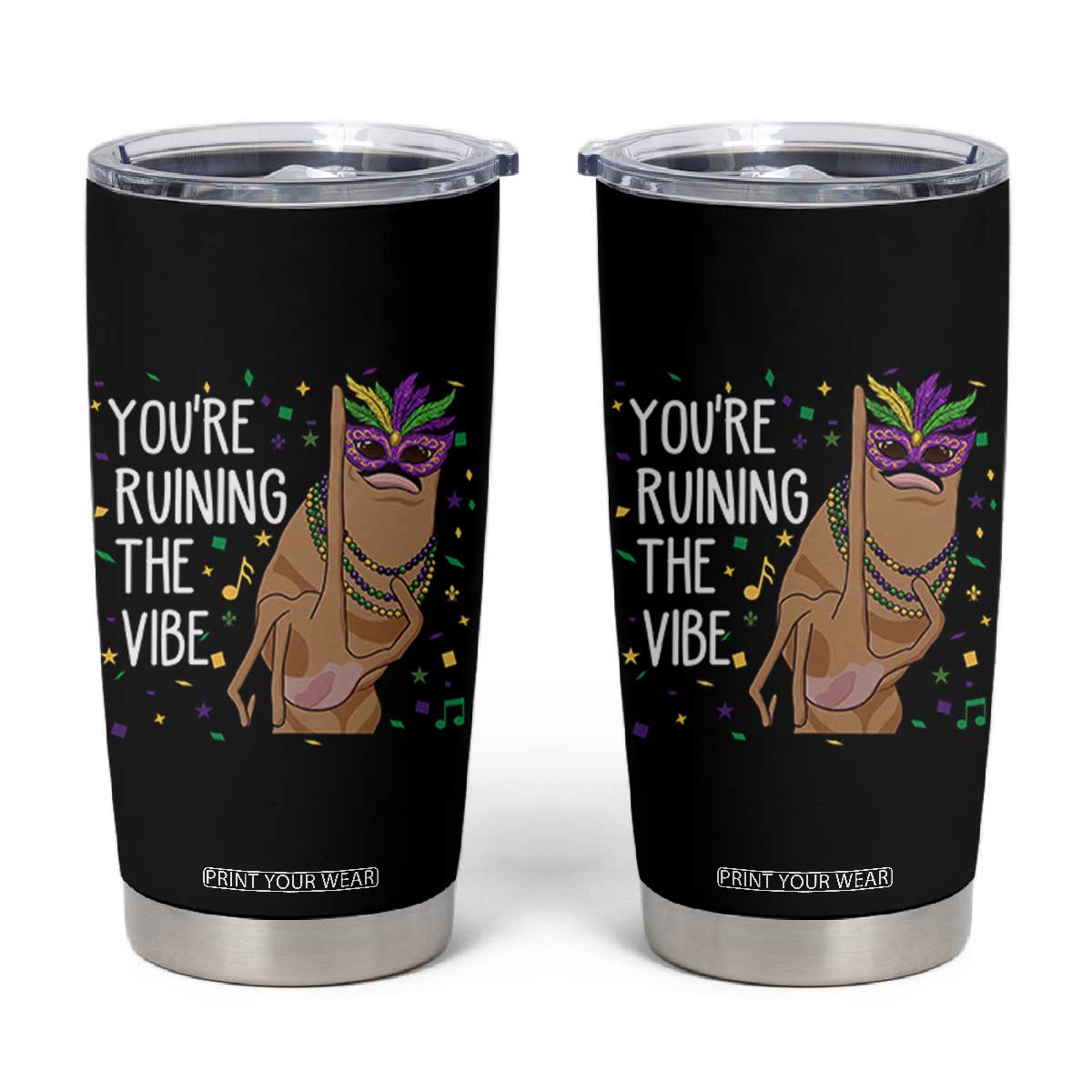 Funny Mardi Gras Tumbler Cup Marcus The Worm Carnival Trendy Meme TS14 Black Print Your Wear