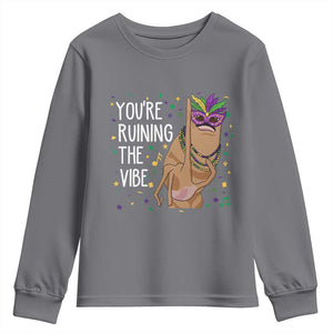 Funny Mardi Gras Youth Sweatshirt Marcus The Worm Carnival Trendy Meme TS14 Charcoal Print Your Wear