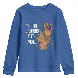 Funny Mardi Gras Youth Sweatshirt Marcus The Worm Carnival Trendy Meme TS14 Royal Blue Print Your Wear