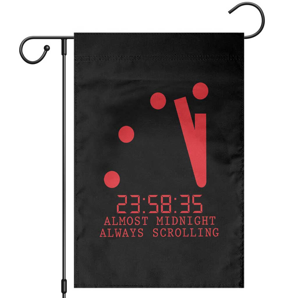 Doomsday Clock Armageddon Garden Flag Almost Midnight Always Scrolling TS14 Black Print Your Wear