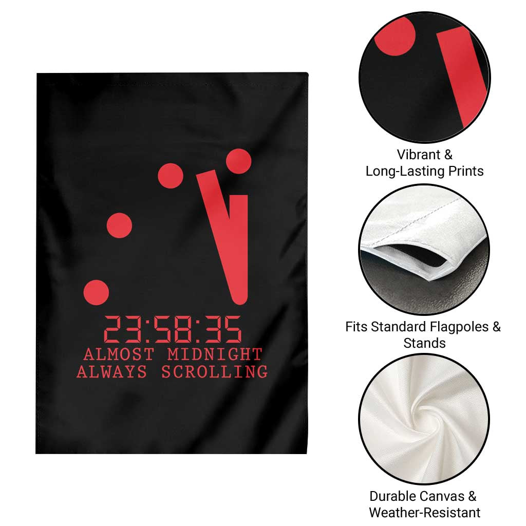 Doomsday Clock Armageddon Garden Flag Almost Midnight Always Scrolling TS14 Print Your Wear