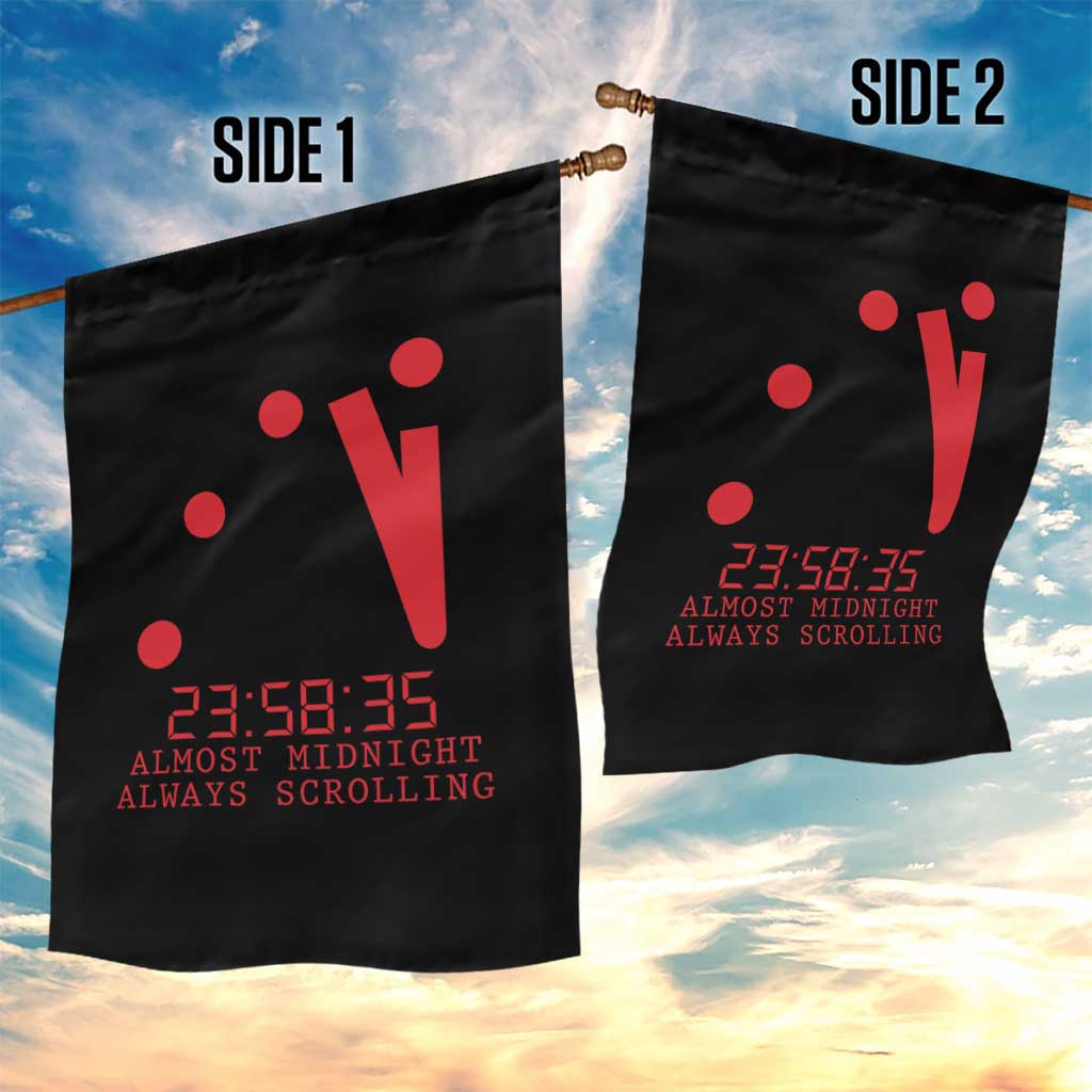 Doomsday Clock Armageddon Garden Flag Almost Midnight Always Scrolling TS14 Print Your Wear