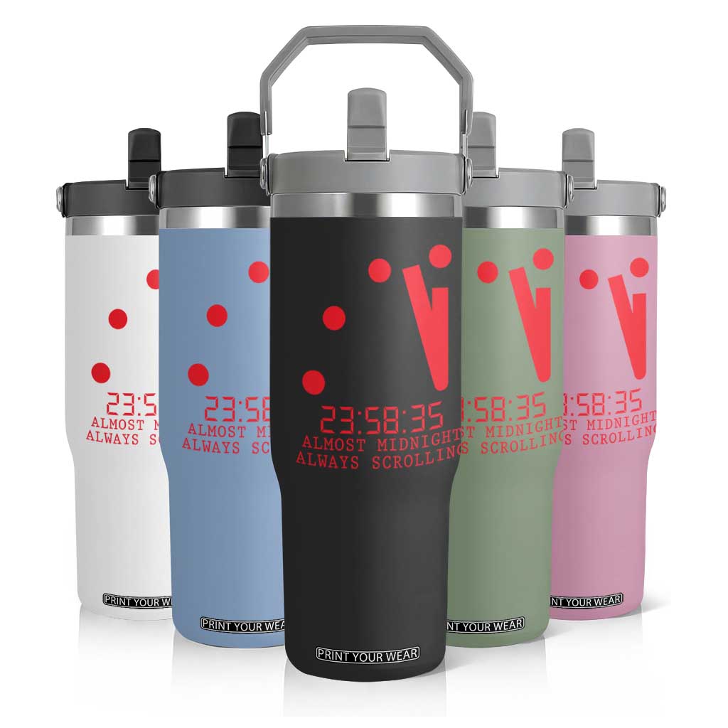 Doomsday Clock Armageddon Flip Straw Tumbler Almost Midnight Always Scrolling TS14 Print Your Wear