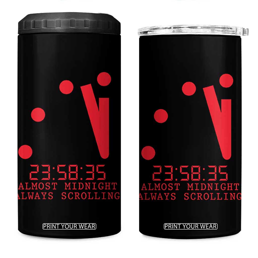 Doomsday Clock Armageddon 4 in 1 Can Cooler Tumbler Almost Midnight Always Scrolling TS14 One Size: 16 oz Black Print Your Wear