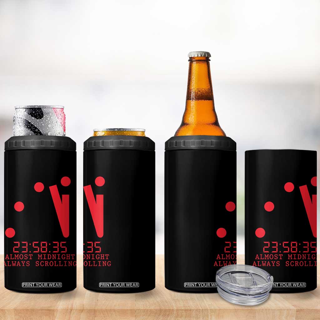 Doomsday Clock Armageddon 4 in 1 Can Cooler Tumbler Almost Midnight Always Scrolling TS14 Print Your Wear