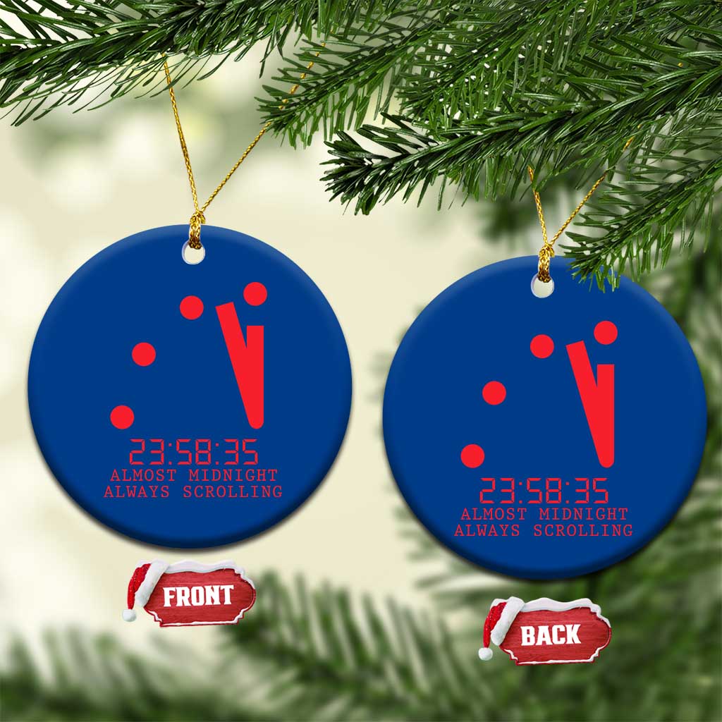 Doomsday Clock Armageddon Ceramic Ornament Almost Midnight Always Scrolling TS14 1pc Blue Print Your Wear