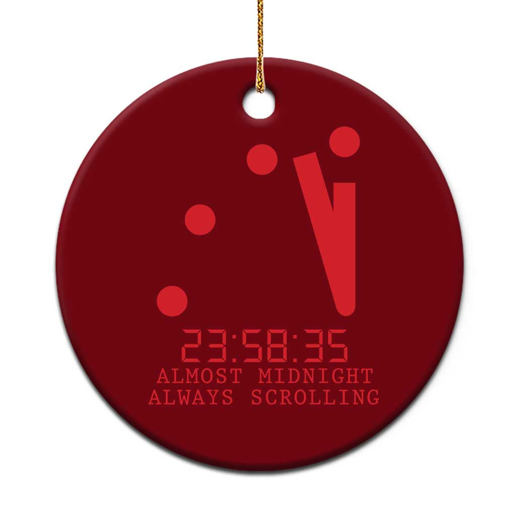 Doomsday Clock Armageddon Ceramic Ornament Almost Midnight Always Scrolling TS14 1pc Red Print Your Wear
