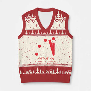 Doomsday Clock Armageddon V-Neck Knit Sweater Vest Almost Midnight Always Scrolling TS14 Beige Red Print Your Wear