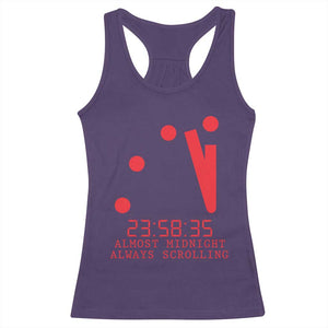 Doomsday Clock Armageddon Racerback Tank Top Almost Midnight Always Scrolling TS14 Purple Print Your Wear