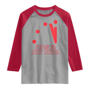 Doomsday Clock Armageddon Raglan Shirt Almost Midnight Always Scrolling TS14 Sport Gray Red Print Your Wear